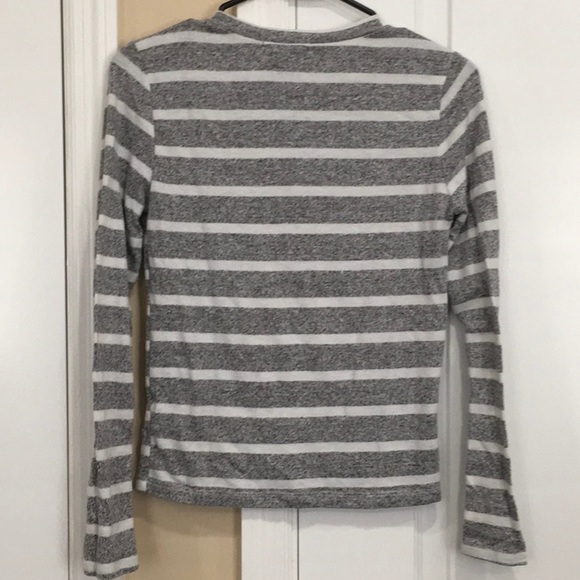 Grey and White Stripped Sweater - Picture 3 of 3